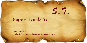 Seper Tamás névjegykártya